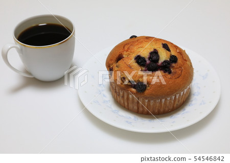 鬆餅（藍莓）和咖啡 54546842