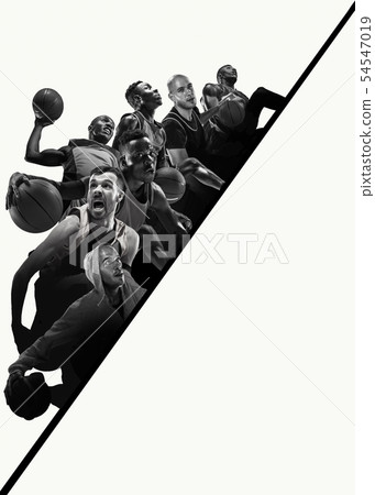 Creative collage of a basketball players in action Creative collage of a basketball players in action 54547019