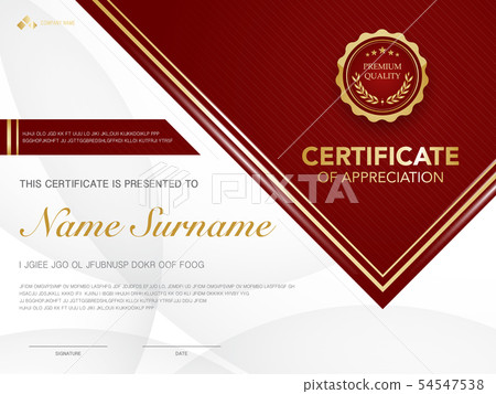 diploma certificate template red and gold color. diploma certificate template red and gold color. 54547538