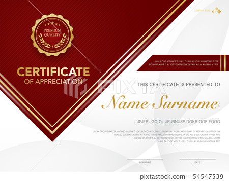 diploma certificate template red and gold color. diploma certificate template red and gold color. 54547539
