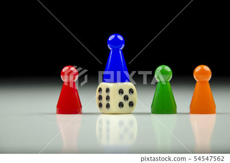 Close-up view of a row of colored figures and Close-up view of a row of colored figures and 54547562