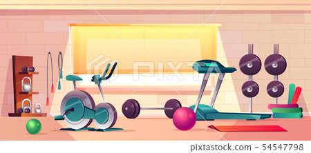 gym background with treadmill, bike training 54547798