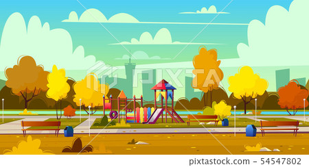 background of playground in park, autumn background of playground in park, autumn 54547802