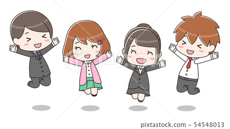 男人和女人快樂地跳（西裝） 54548013