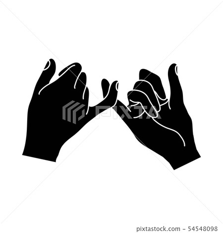 black hands making a promise outline black hands making a promise outline 54548098