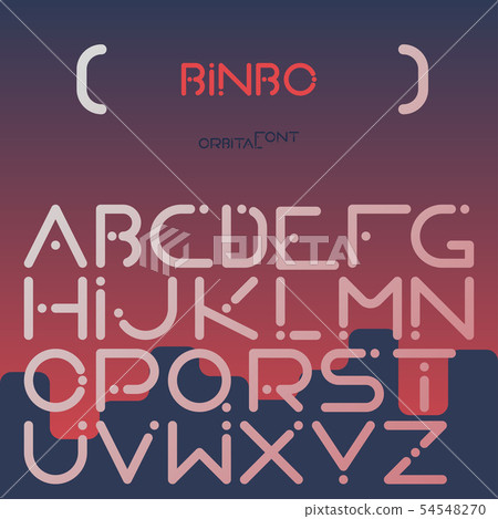 English alphabet digital letters flat vector set English alphabet digital letters flat vector set 54548270