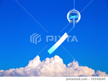 Blue sky and wind chimes 54548840