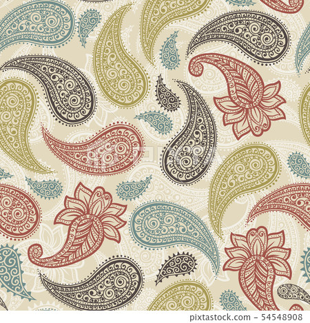 Classic Native Paisleys Seamless Pattern for wallpaper design 54548908