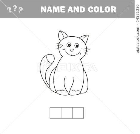 funny little kitten coloring book educational  stock