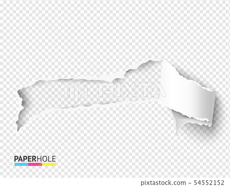 Vector blank torn paper hole with rip edges for revealing promo message Vector blank torn paper hole with rip edges for revealing promo message 54552152