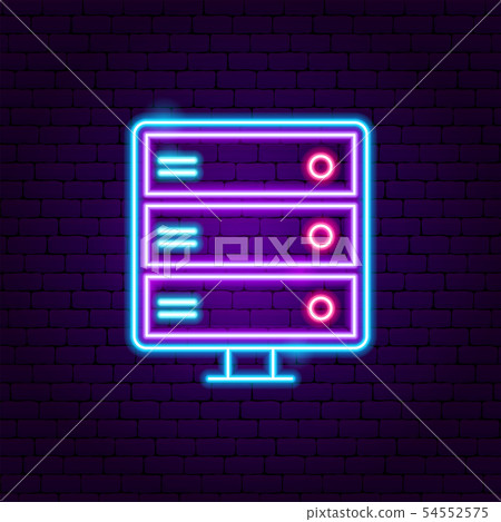 Server Neon Label Server Neon Label 54552575