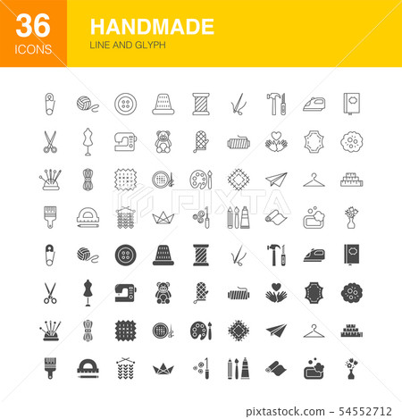 Handmade Line Web Glyph Icons 54552712