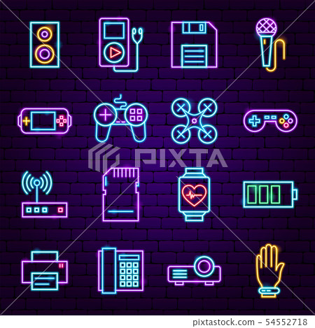 Gadget Neon Icons - Stock Illustration [54552718] - PIXTA