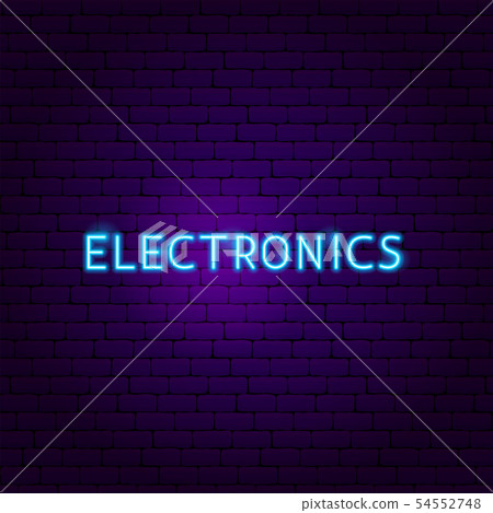 Electronics Text Neon Label 54552748