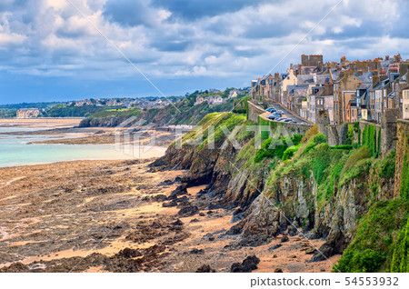 Atlantic coast beach, Granville, Normandy, France Atlantic coast beach, Granville, Normandy, France 54553932