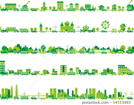 Cityscape traffic jam set 54553993