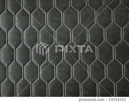 Leather stitched hexagon or honecomb black shiny Leather stitched hexagon or honecomb black shiny 54554332
