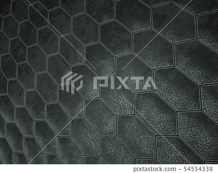 Leather stitched hexagon or honecomb black shiny 54554338