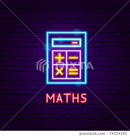 Maths Neon Label 54554385