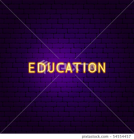 Education Text Neon Label Education Text Neon Label 54554457