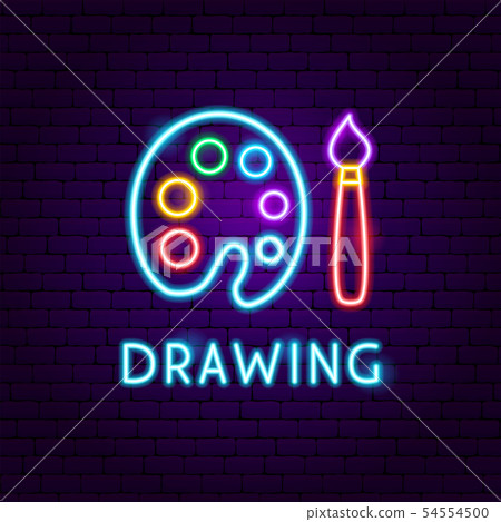 Drawing Neon Label 54554500