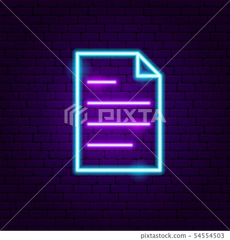 Document Neon Label 54554503