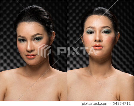 Fashion Asian Woman Tan skin black hair eyes Fashion Asian Woman Tan skin black hair eyes 54554711