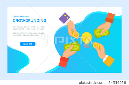 Crowdfunding Project Hands Giving Money on Startup Crowdfunding Project Hands Giving Money on Startup 54554956
