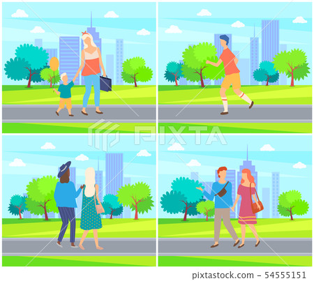 People Spending Time in Park, Couples and Family People Spending Time in Park, Couples and Family 54555151