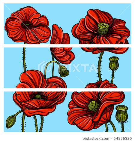 Set of vector horizontal banners with hand... - Stock Illustration ...