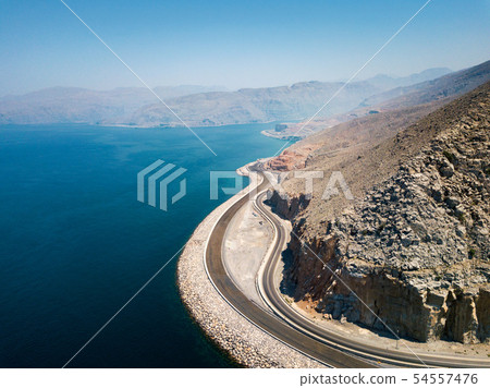 Coastal road and seaside in Musandam Governorate Coastal road and seaside in Musandam Governorate 54557476