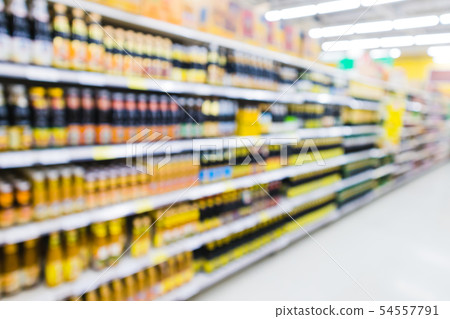 Blurred variety of sauces, soy sauce, vinegar, 54557791