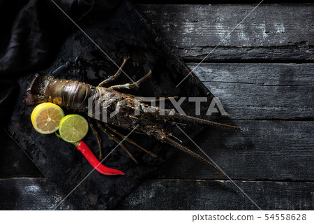 Sea delicacies. Fresh seafood. Lobsters 54558628