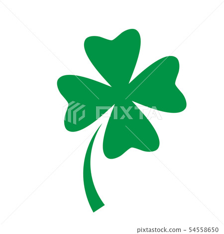 Shamrock - green four leaf clover icon. Good luck theme design element. Simple geometrical shape Shamrock - green four leaf clover icon. Good luck theme design element. Simple geometrical shape 54558650