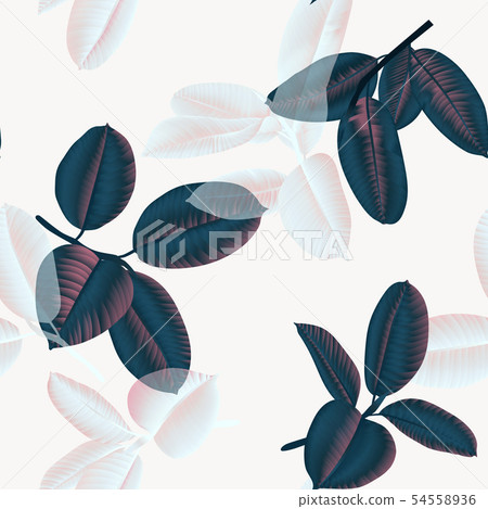 Seamless pattern, dark green and light pink Ficus Seamless pattern, dark green and light pink Ficus 54558936