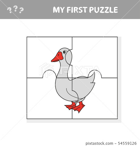 Cartoon goose puzzle. Vector illustration for children education 54559126