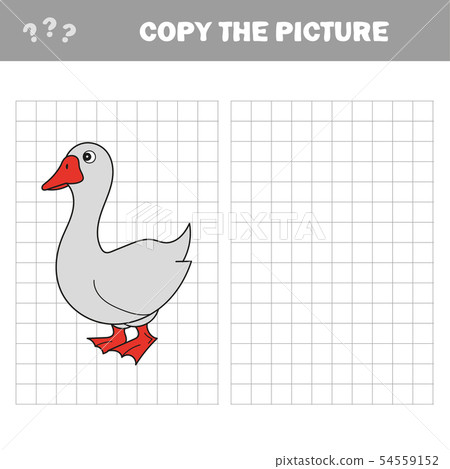 Goose. Copy the picture. Coloring book. Educational game for children 54559152