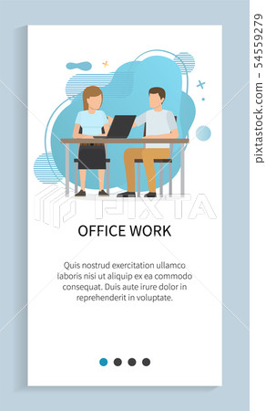 Office Work, Man and Woman Sitting by Table Slider Office Work, Man and Woman Sitting by Table Slider 54559279