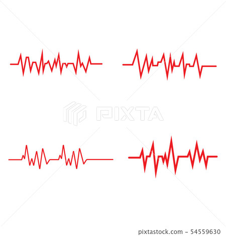 Pulse line ilustration vector template red Pulse line ilustration vector template red 54559630