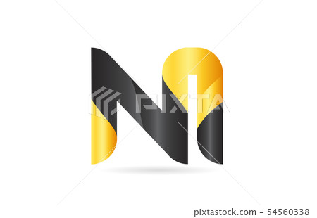 joined or connected NI N I yellow black alphabet joined or connected NI N I yellow black alphabet 54560338