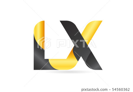 joined or connected LX L X yellow black alphabet joined or connected LX L X yellow black alphabet 54560362
