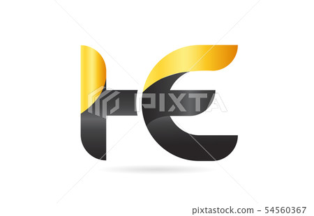 joined or connected HE H E yellow black alphabet joined or connected HE H E yellow black alphabet 54560367