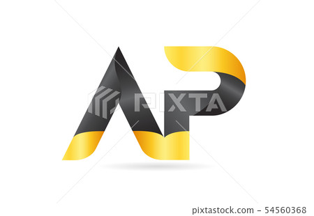 joined or connected AP A P yellow black alphabet 54560368