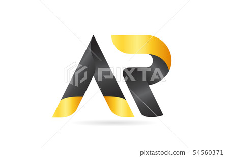 joined or connected AR A R yellow black alphabet joined or connected AR A R yellow black alphabet 54560371