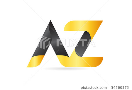 joined or connected AZ A Z yellow black alphabet joined or connected AZ A Z yellow black alphabet 54560373