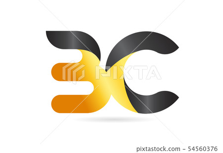 joined or connected BC B C yellow black alphabet 54560376
