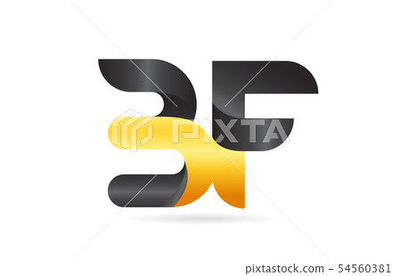 joined or connected BF B F yellow black alphabet joined or connected BF B F yellow black alphabet 54560381
