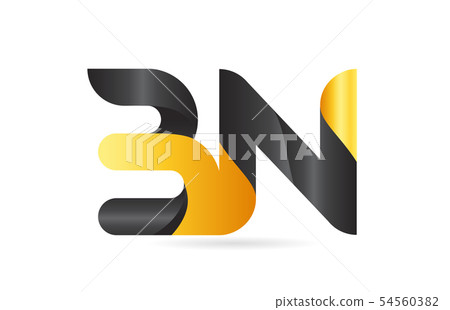 joined or connected BN B N yellow black alphabet 54560382