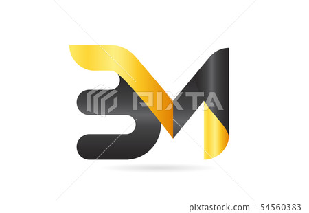 joined or connected BM B M yellow black alphabet joined or connected BM B M yellow black alphabet 54560383