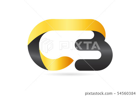 joined or connected CB C B yellow black alphabet joined or connected CB C B yellow black alphabet 54560384